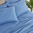 California King Ocean Blue Bibb Home 2000 Count 6-Piece Bamboo Sheet Set with Snug Grip