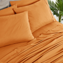 California King Pumpkin Bibb Home 2000 Count 6-Piece Bamboo Sheet Set with Snug Grip