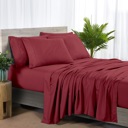 California King Raspberry Bibb Home 2000 Count 6-Piece Bamboo Sheet Set with Snug Grip