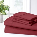 California King Raspberry Bibb Home 2000 Count 6-Piece Bamboo Sheet Set with Snug Grip