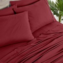 California King Raspberry Bibb Home 2000 Count 6-Piece Bamboo Sheet Set with Snug Grip