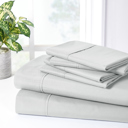 California King Silver Bibb Home 2000 Count 6-Piece Bamboo Sheet Set with Snug Grip