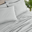 California King Silver Bibb Home 2000 Count 6-Piece Bamboo Sheet Set with Snug Grip