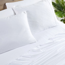 California King White Bibb Home 2000 Count 6-Piece Bamboo Sheet Set with Snug Grip