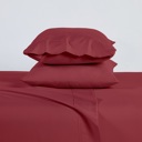 Full/Double Raspberry Bibb Home 2000 Count 6-Piece Bamboo Sheet Set with Snug Grip