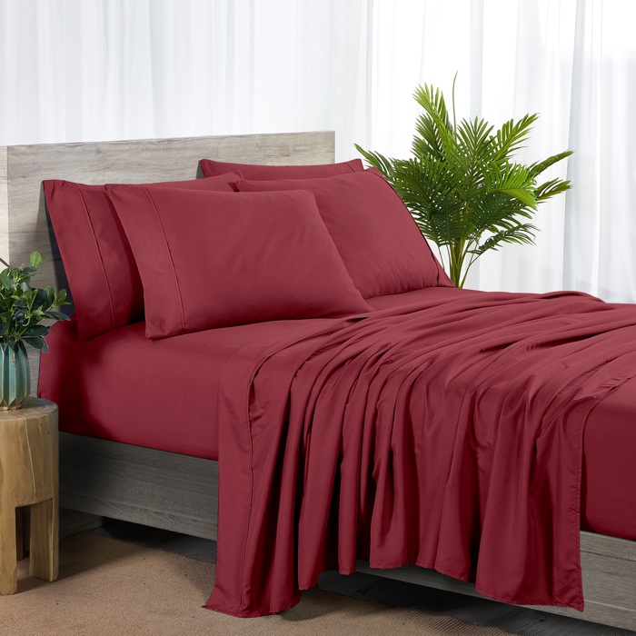 Bibb Home 2000 Count 6-Piece Bamboo Sheet Set with Snug Grip