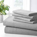 California King Silver Bamboo 2000 Thread Count 6-Piece Chambray Deep Pocket Sheet Set with Snug Grip