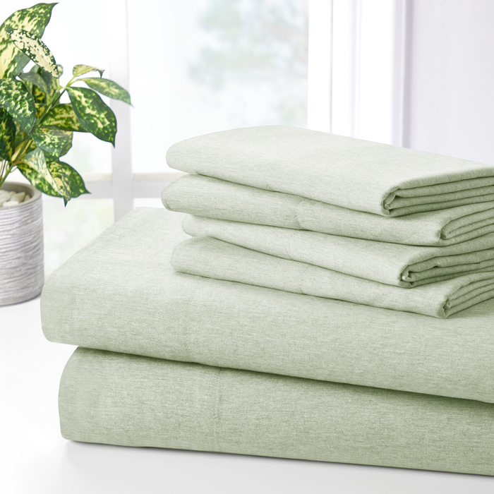 Bamboo 2000 Thread Count 6-Piece Chambray Deep Pocket Sheet Set with Snug Grip