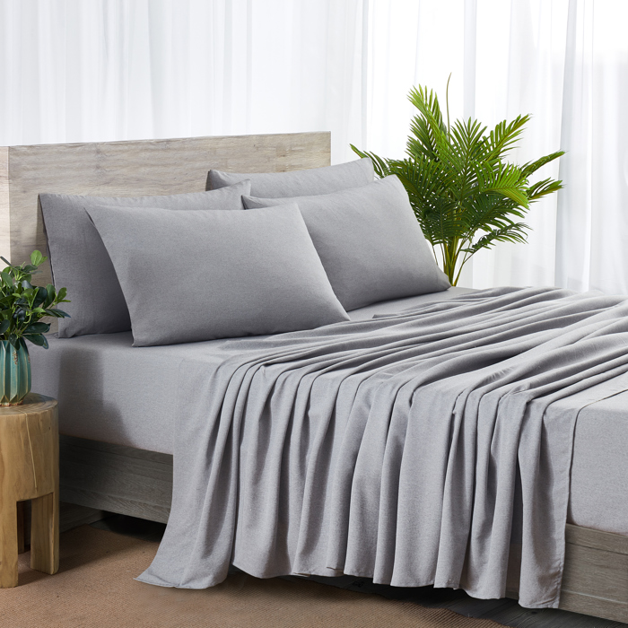 Bamboo 2000 Thread Count 6-Piece Chambray Deep Pocket Sheet Set with Snug Grip