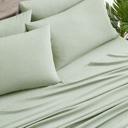 Twin Sage Bamboo 2000 Thread Count 6-Piece Chambray Deep Pocket Sheet Set with Snug Grip