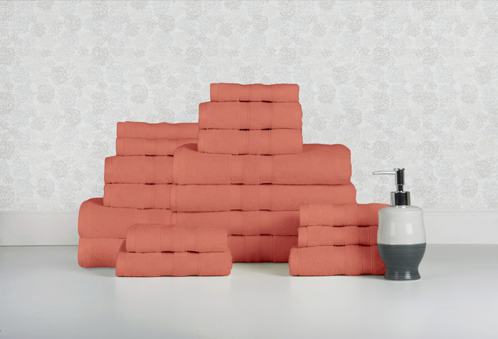 Bibb Home 18 Piece Egyptian Cotton Towel Set