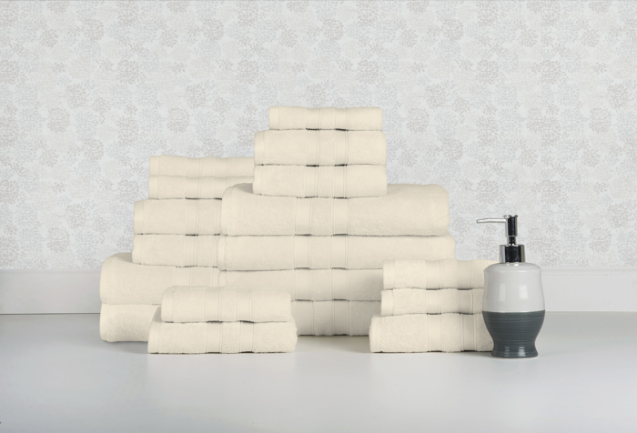 Bibb Home 18 Piece Egyptian Cotton Towel Set