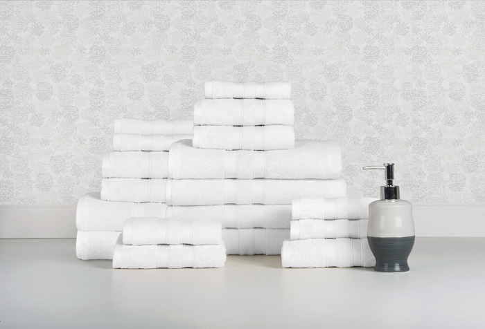 Bibb Home 18 Piece Egyptian Cotton Towel Set