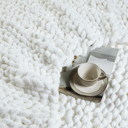 Decorative Throw Cream Kathy Ireland Chunky Chenille Plush Throw - 50" x 60"