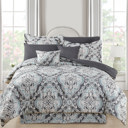 King Nora Kathy Ireland 10 Piece Bed in a Bag Comforter Set