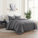 King Grey Kathy Ireland 3-Piece Waffle Down Alternative Comforter Set
