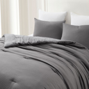 King Grey Kathy Ireland 3-Piece Waffle Down Alternative Comforter Set