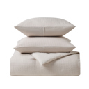 Queen Beige Kathy Ireland 3-Piece Waffle Down Alternative Comforter Set