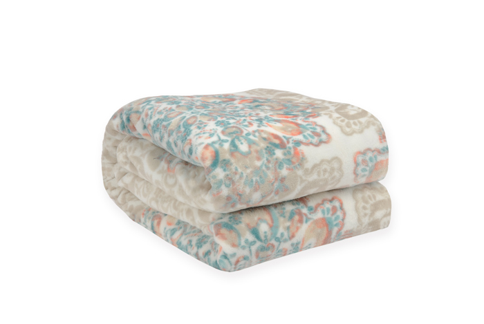 Kathy ireland Holiday Print Plush Flannel Throw Blanket