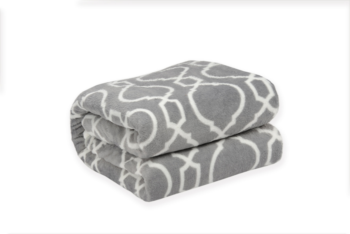 Kathy ireland Holiday Print Plush Flannel Throw Blanket