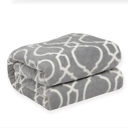 Decorative Throw Dark Grey Trellis Kathy ireland Holiday Print Plush Flannel Throw Blanket