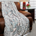 Decorative Throw Isabelle Kathy ireland Holiday Print Plush Flannel Throw Blanket