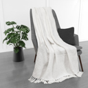 Decorative Throw Ivory Kathy Ireland Oversized Chenille Polyester Fringed Basket Throw 50? X 70?