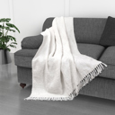 Decorative Throw Ivory Kathy Ireland Oversized Chenille Polyester Fringed Basket Throw 50? X 70?
