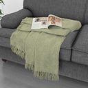 Decorative Throw Sage Kathy Ireland Oversized Chenille Polyester Fringed Basket Throw 50? X 70?