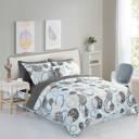 King Blue Geo Bibb Home 8 Piece Comforter Set with Decorative Pillows