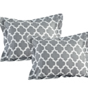 King Grey Trellis Bibb Home 8 Piece Comforter Set with Decorative Pillows
