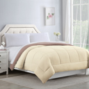 King Ivory/Taupe Bibb Home 2-Tone Reversible Down Alternative Comforter