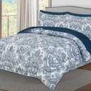 King Navy Paisley Dan River 8 Piece Reversible Bed in a bag comforter set