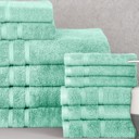 12-piece Aqua Bibb Home 12 Piece Zero Twist Egyptian Cotton Towel Set
