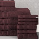 12-piece Chocolate Bibb Home 12 Piece Zero Twist Egyptian Cotton Towel Set
