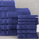 12-piece Dark Blue Bibb Home 12 Piece Zero Twist Egyptian Cotton Towel Set