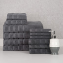 12-piece Grey Bibb Home 12 Piece Zero Twist Egyptian Cotton Towel Set