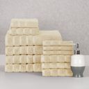 12-piece Ivory Bibb Home 12 Piece Zero Twist Egyptian Cotton Towel Set
