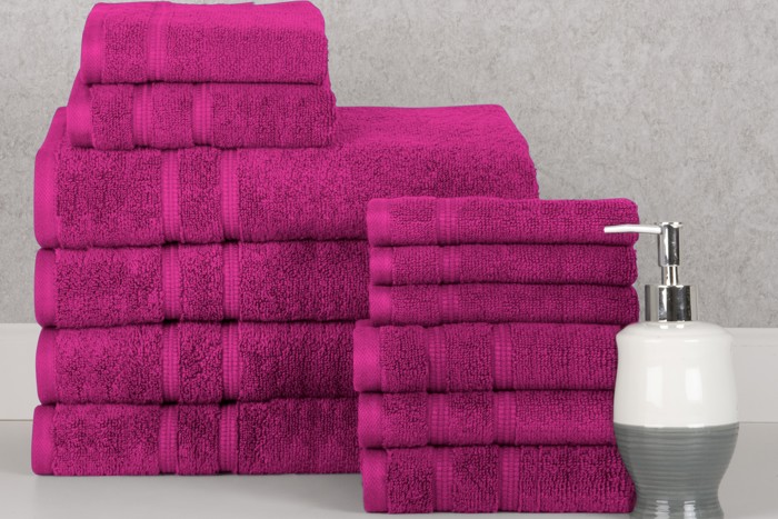 Bibb Home 12 Piece Zero Twist Egyptian Cotton Towel Set