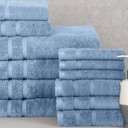 12-piece Dusty Blue Bibb Home 12 Piece Zero Twist Egyptian Cotton Towel Set