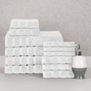 12-piece White Bibb Home 12 Piece Zero Twist Egyptian Cotton Towel Set