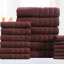 8-piece Chocolate Bibb Home 18 Piece Zero Twist Egyptian Cotton Towel Set