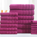8-piece Raspberry Bibb Home 18 Piece Zero Twist Egyptian Cotton Towel Set