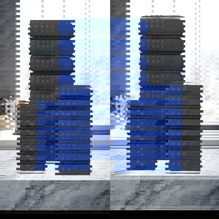 Bibb Home 24 Piece Zero Twist Egyptian Cotton Towel Set