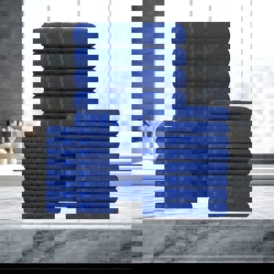 Bibb Home 24 Piece Zero Twist Egyptian Cotton Towel Set