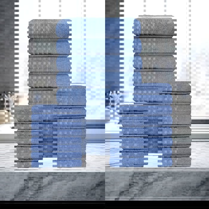 Bibb Home 24 Piece Zero Twist Egyptian Cotton Towel Set