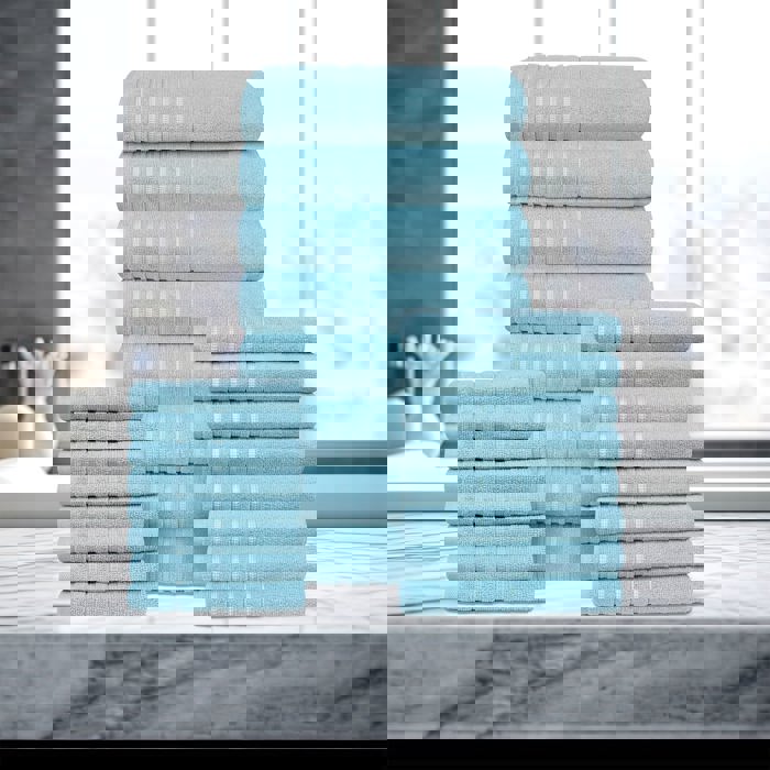 Bibb Home 24 Piece Zero Twist Egyptian Cotton Towel Set