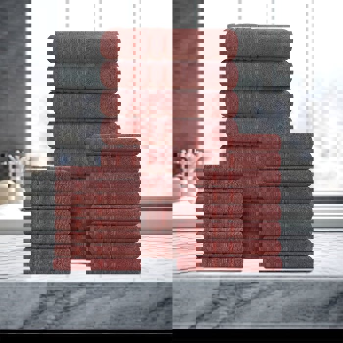 Bibb Home 24 Piece Zero Twist Egyptian Cotton Towel Set