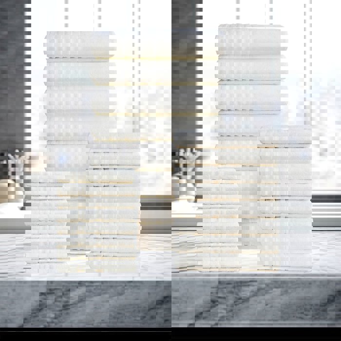 Bibb Home 24 Piece Zero Twist Egyptian Cotton Towel Set