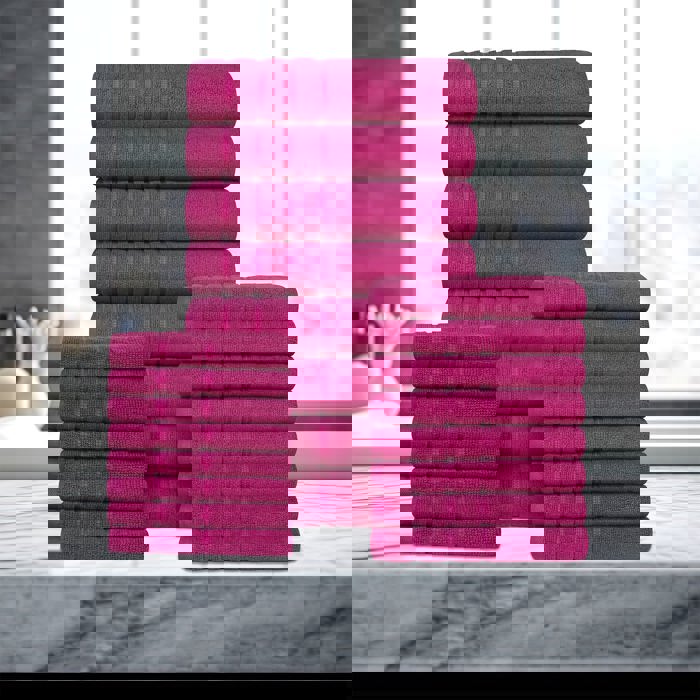 Bibb Home 24 Piece Zero Twist Egyptian Cotton Towel Set